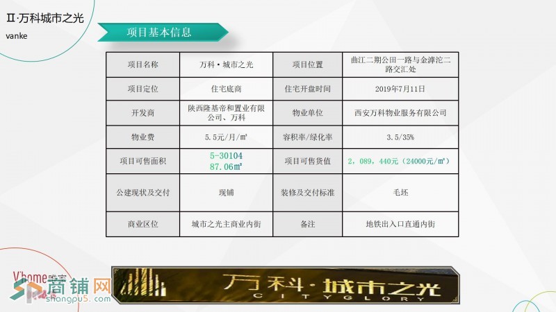 西安万科城市之光内街商铺一首手续可按接图2
